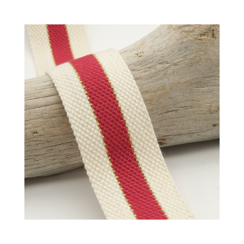 Sangle Coton Lurex Bicolore Rouge - Maison Klem