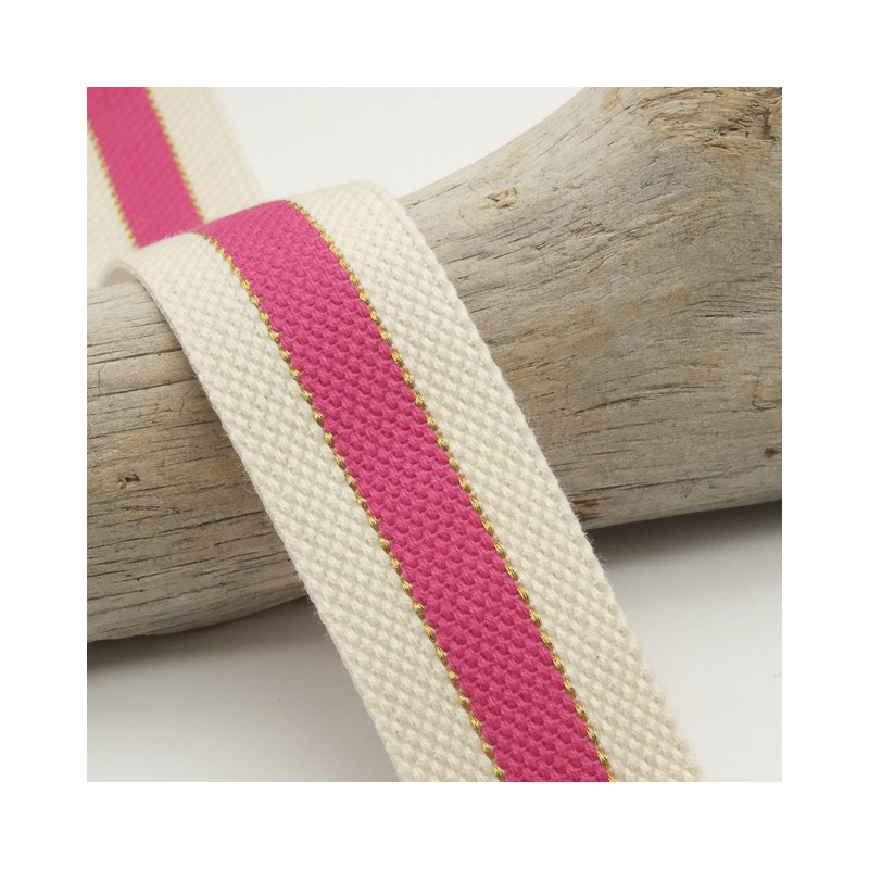 Sangle Coton Lurex Bicolore Fuchsia - Maison Klem