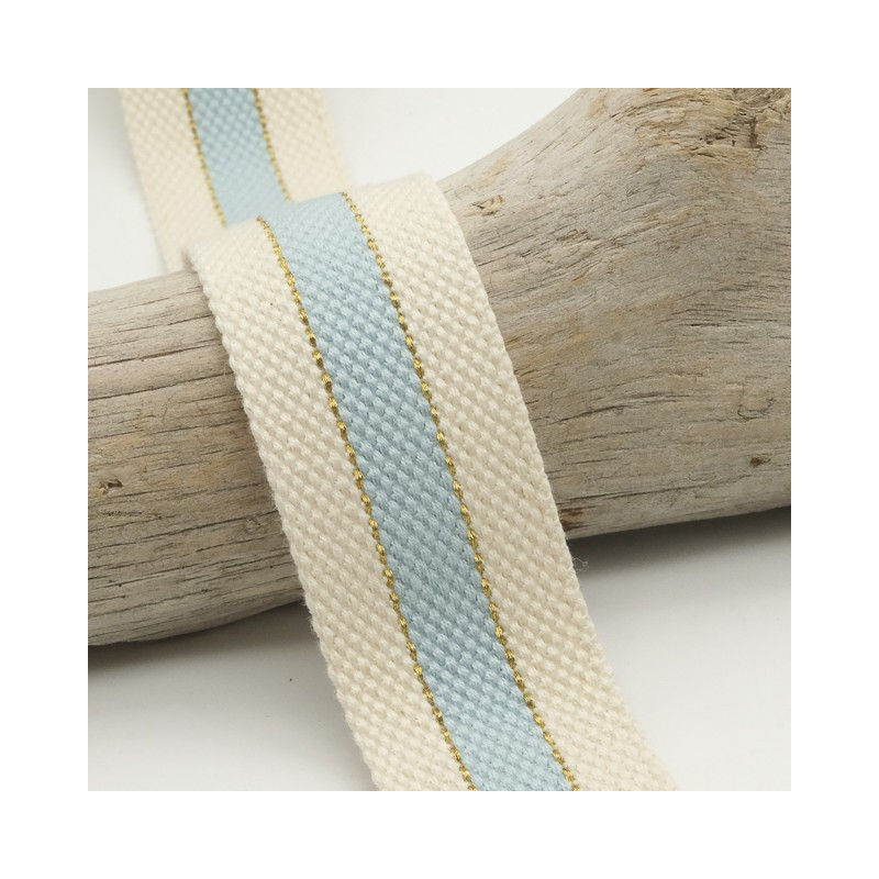 Sangle Coton Lurex Bicolore Bleu Ciel - Maison Klem