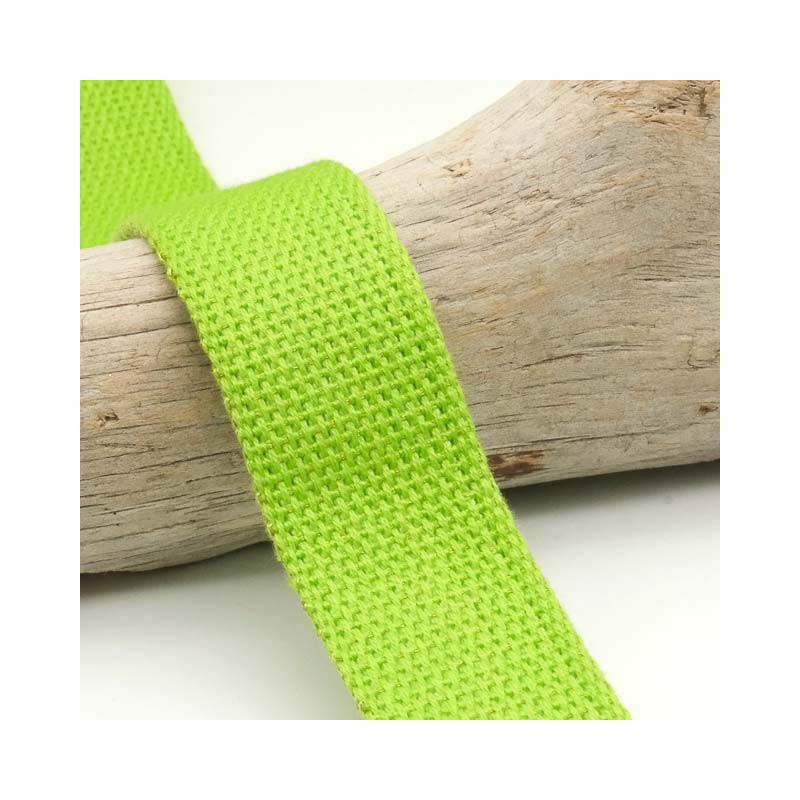 Sangle Coton Lurex Or 30MM Vert Fluo - Maison Klem