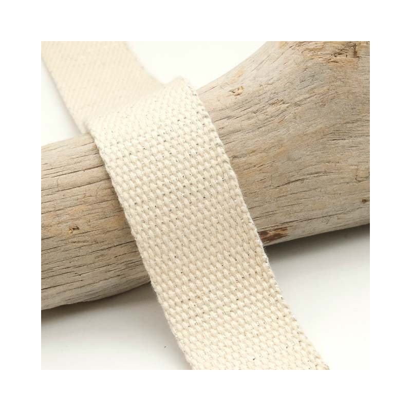 Sangle Coton Lurex Or 30MM Ecru - Maison Klem