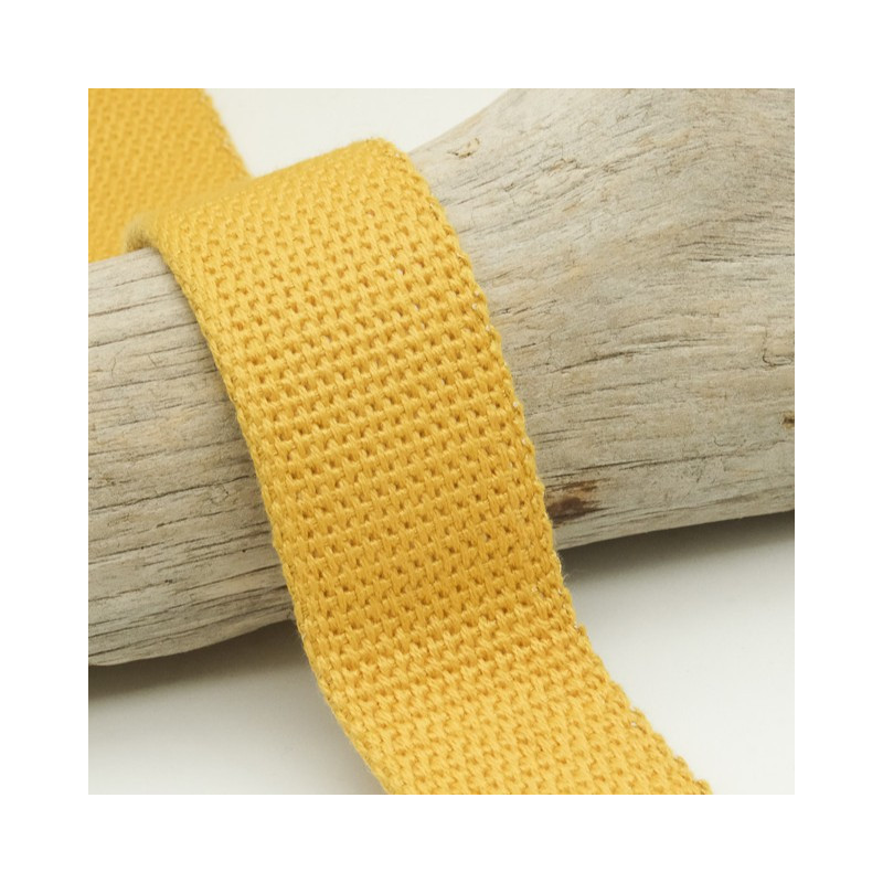 Sangle Coton Lurex Or 30MM Moutarde - Maison Klem