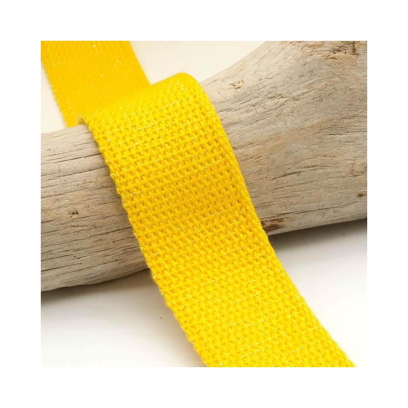 Sangle Coton Lurex Or 30MM Jaune - Maison Klem