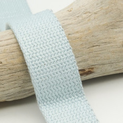 Sangle Coton Lurex Argent 30MM Bleu Ciel - Maison Klem