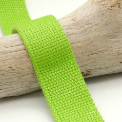 Sangle Coton Lurex Argent 30MM Vert Fluo - Maison Klem