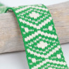 Sangle Fantaisie Losanges Vert Vif 38MM - Maison Klem