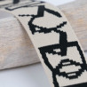 Sangle Jacquard Dmotivé 38MM Ecru Noir - Maison Klem