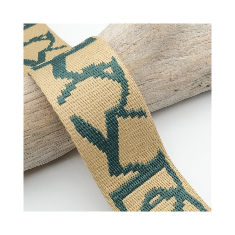 Sangle Jacquard Dmotivé 38MM Ecru Bleu - Maison Klem