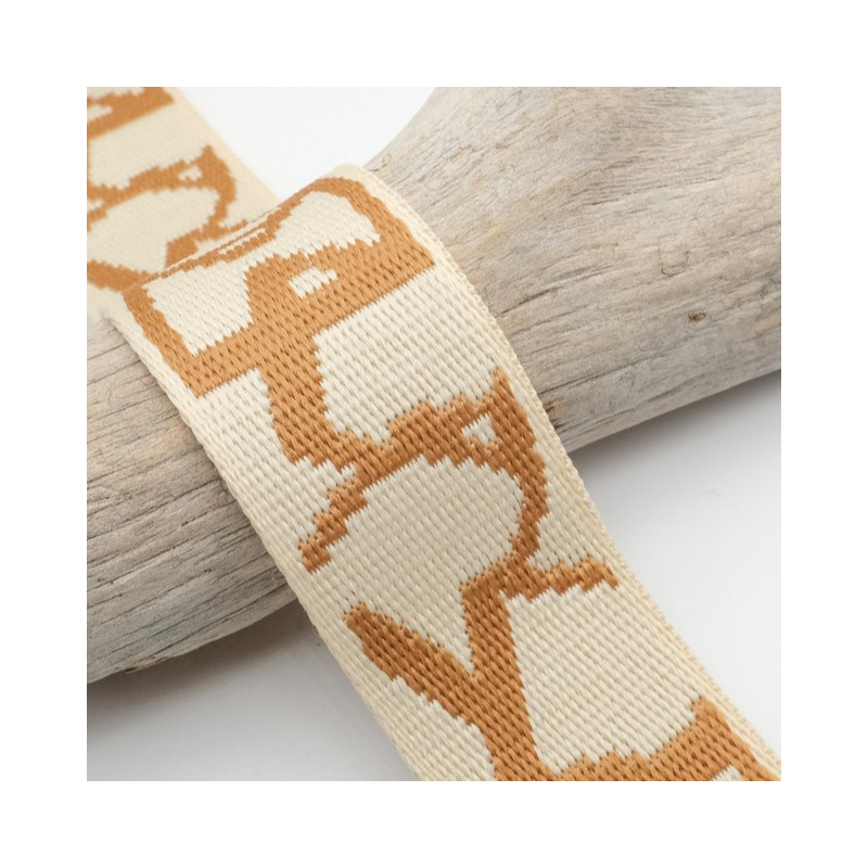 Sangle Jacquard Dmotivé 38MM Ecru Terracotta - Maison Klem