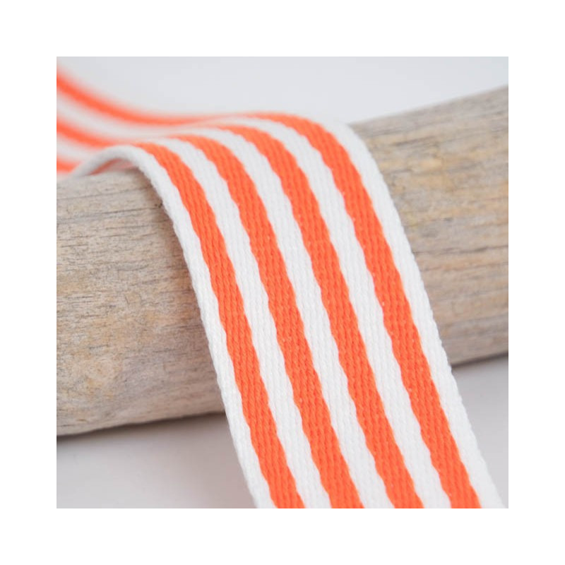 Sangle Multi Rayures 40MM Orange - Maison Klem