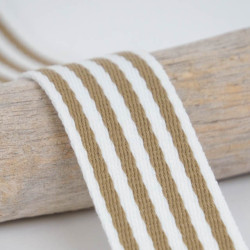 Sangle Multi Rayures 40MM Marron - Maison Klem