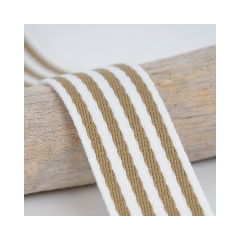 Sangle Multi Rayures 40MM Marron - Maison Klem