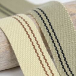 Sangle Bicolore Double Face 30MM Gris Beige - Maison Klem