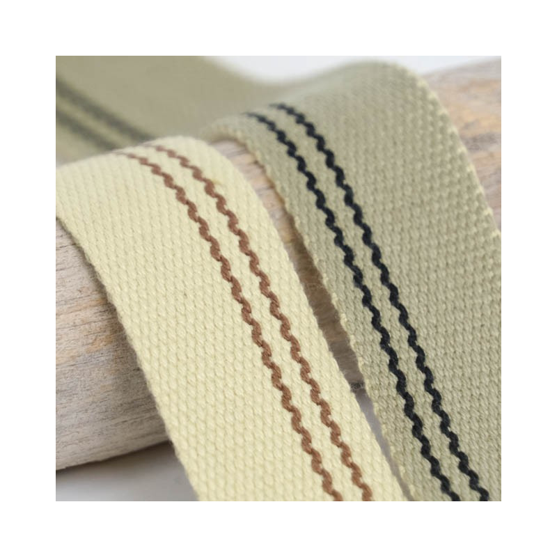 Sangle Bicolore Double Face 30MM Gris Beige - Maison Klem