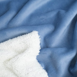 Velours Teddy Bleu Clair Envers Sherpa - Maison Klem