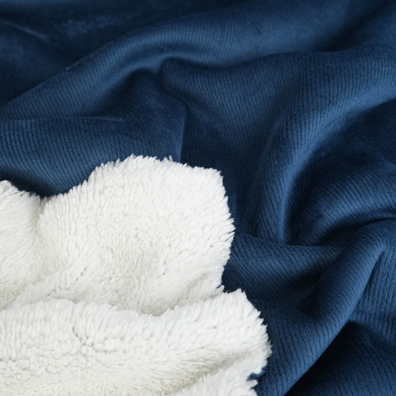 Velours Teddy Bleu Envers Sherpa - Maison Klem