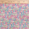 Popeline de Coton Imprimé Fleuri Rose Vert Bleu - Maison Klem