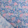Popeline de Coton Imprimé Fleuri Rose et Bleu - Maison Klem