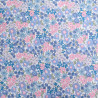 Popeline de Coton Imprimé Fleuri Rose et Bleu - Maison Klem