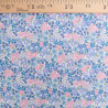Popeline de Coton Imprimé Fleuri Rose et Bleu - Maison Klem