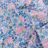 Popeline de Coton Imprimé Fleuri Rose et Bleu - Maison Klem