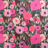 Popeline de Coton Imprimé Fleuri Rose Romantique - Maison Klem