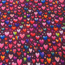 Sweat Imprimé Cœurs Multicolores Envers Doudou - Maison Klem