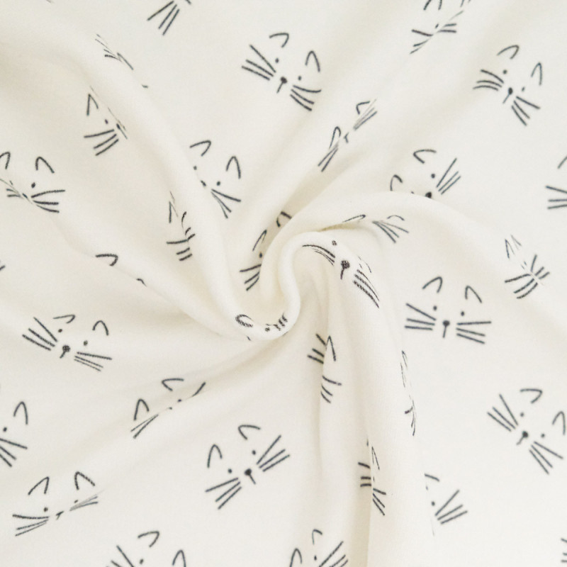 Sweat Imprimé Visage Chat Minimaliste Envers Doudou - Maison Klem