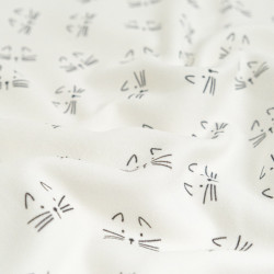 Sweat Imprimé Visage Chat Minimaliste Envers Doudou - Maison Klem