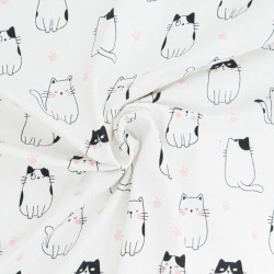 Jersey de Coton Imprimé Club Chat - Maison Klem