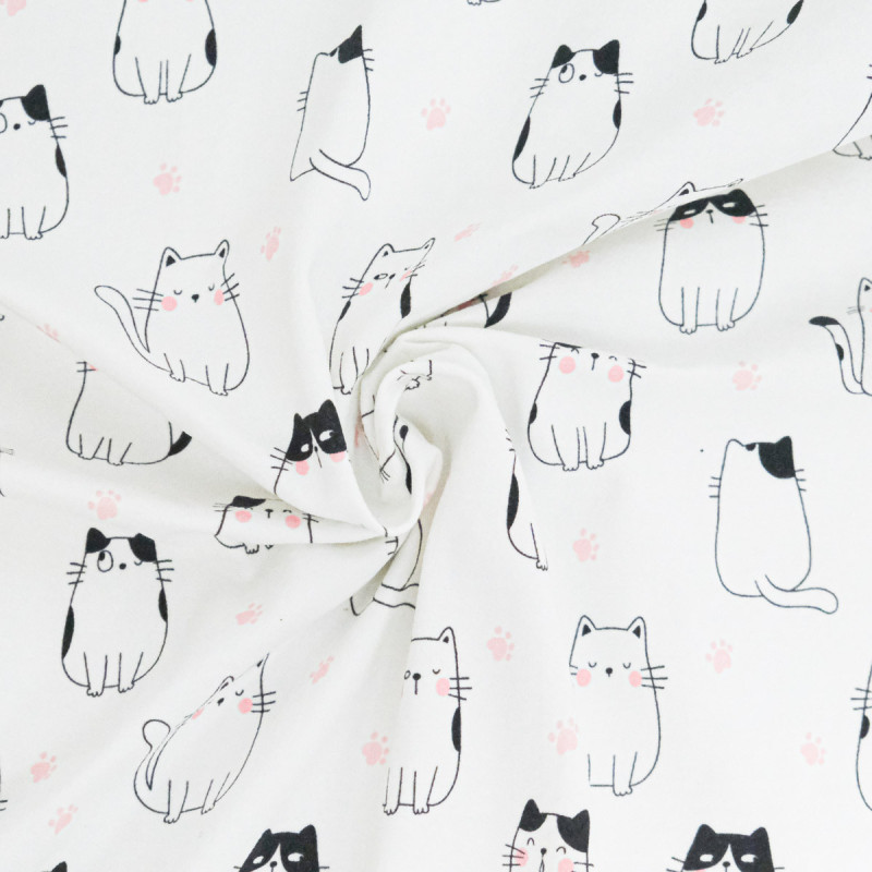 Jersey de Coton Imprimé Club Chat - Maison Klem