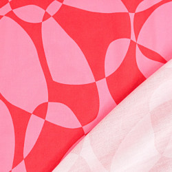 Popeline de Viscose Imprimée Petula Rose Rouge - Maison Klem