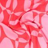 Popeline de Viscose Imprimée Petula Rose Rouge - Maison Klem