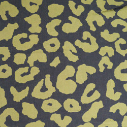 Popeline de Viscose Imprimée Savane Noir Kaki - Maison Klem