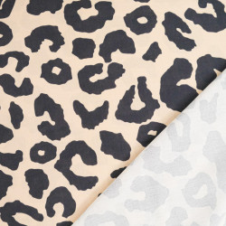 Popeline de Viscose Imprimée Savane Fond Camel - Maison Klem