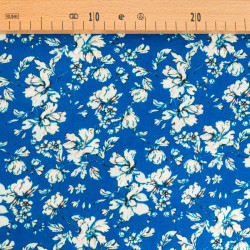 Popeline de Viscose Imprimée Clothilde Bleu - Maison Klem