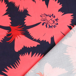 Popeline de Viscose Imprimée Tallia Prune - Maison Klem