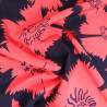 Popeline de Viscose Imprimée Dana Rouge Marine - Maison Klem