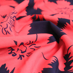 Popeline de Viscose Imprimée Tallia Prune - Maison Klem