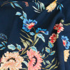 Popeline de Viscose Imprimée Floa Bleu Marine - Maison Klem
