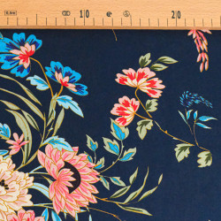 Popeline de Viscose Imprimée Tallia Prune - Maison Klem