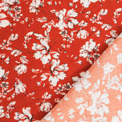 Popeline de Viscose Imprimée Clothilde Terracotta - Maison Klem