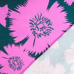 Popeline de Viscose Imprimée Dana Vert Orchidée - Maison Klem