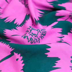 Popeline de Viscose Imprimée Dana Vert Orchidée - Maison Klem