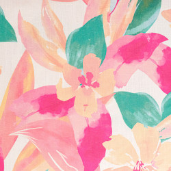 Viscose Lin Imprimé Bouquet Rose Pétale - Maison Klem