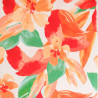 Viscose Lin Imprimé Bouquet Rouge Orange - Maison Klem