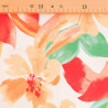 Viscose Lin Imprimé Bouquet Rouge Orange - Maison Klem
