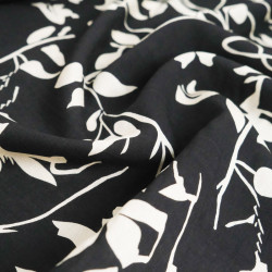 Viscose Mélangée Imprimé Fleur d'Ebene - Maison Klem