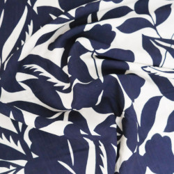 Viscose Mélangée Imprimé Thaia Marine - Maison Klem