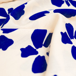 Viscose Mélangée Imprimé Jolia Bleu - Maison Klem